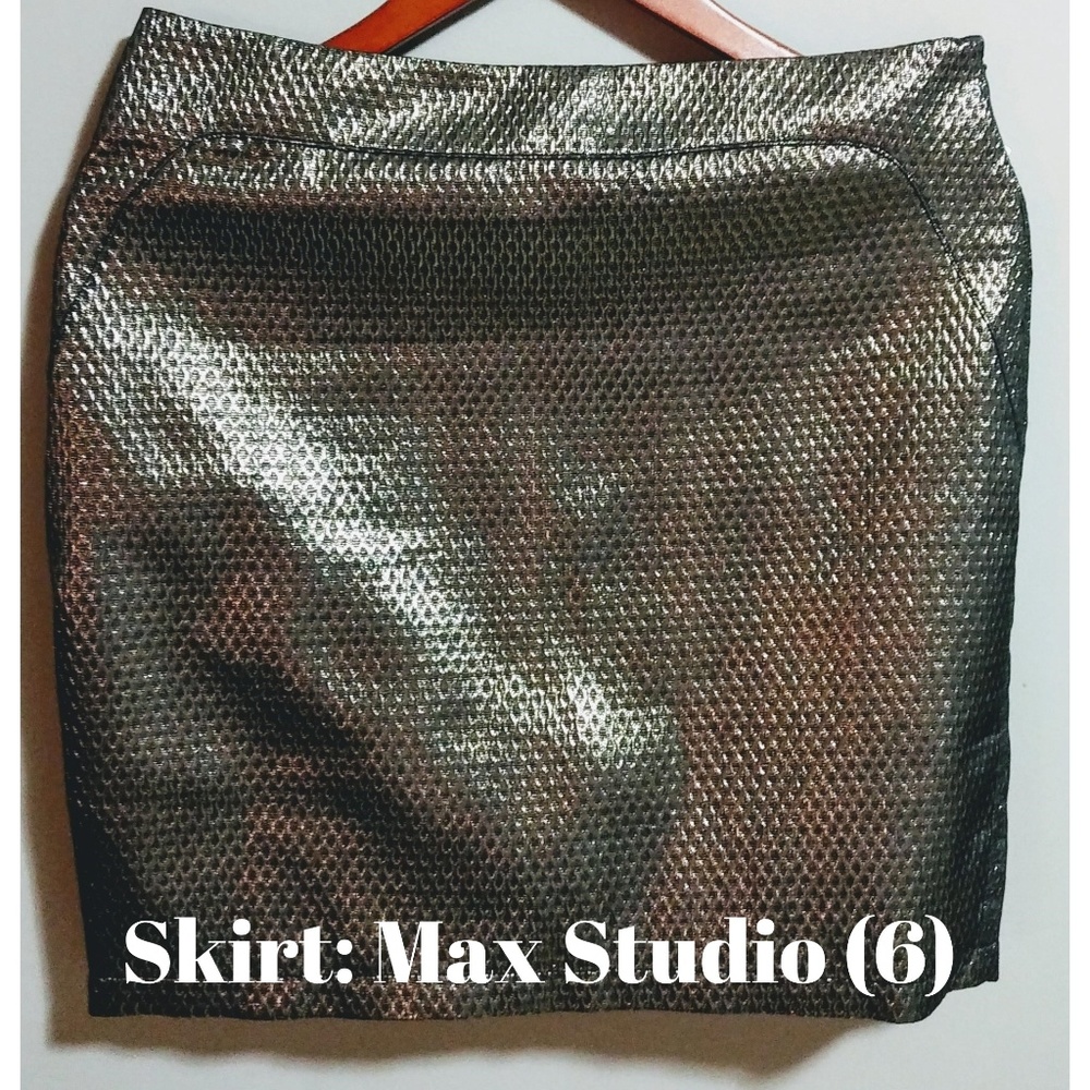 Max Studio | Gold Mini Skirt